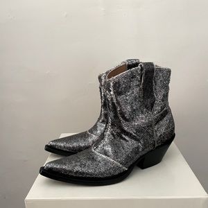 Margiela Silver Sequin Cowboy Boots